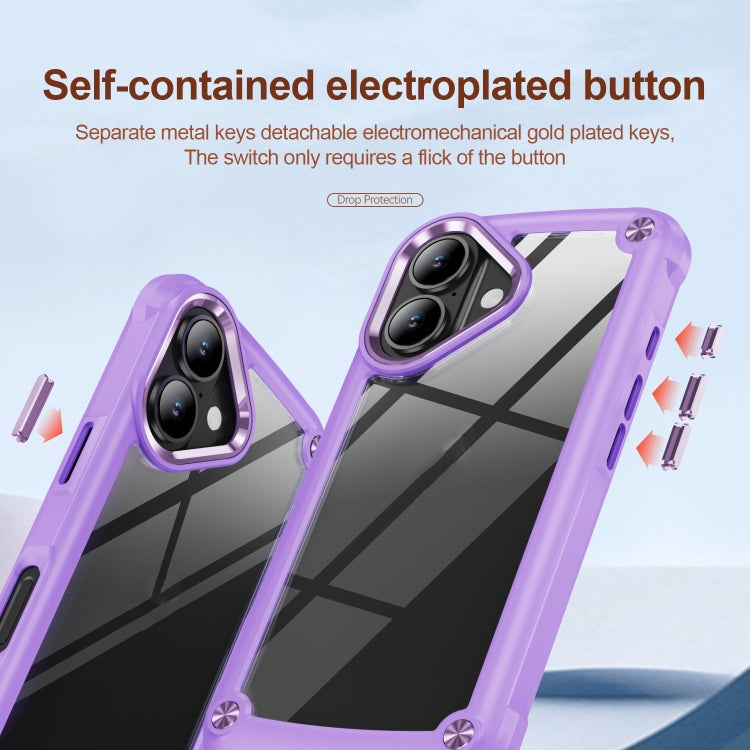 For iPhone 16 TPU + PC Lens Protection Phone Case(Purple) - iPhone 16 Cases by buy2fix | Online Shopping UK | buy2fix