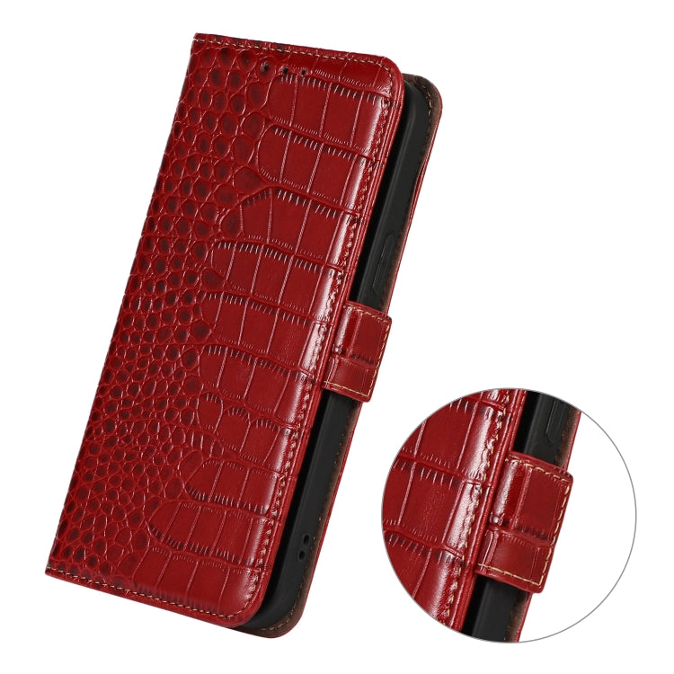 For iPhone 16 Crocodile Top Layer Cowhide Leather Phone Case(Red) - iPhone 16 Cases by buy2fix | Online Shopping UK | buy2fix