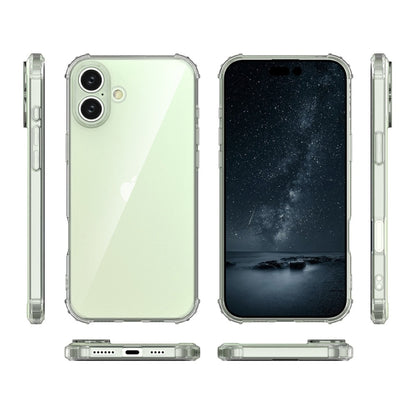 For iPhone 16 Four-Corner Shockproof Clear TPU Phone Case(Transparent) - iPhone 16 Cases by buy2fix | Online Shopping UK | buy2fix