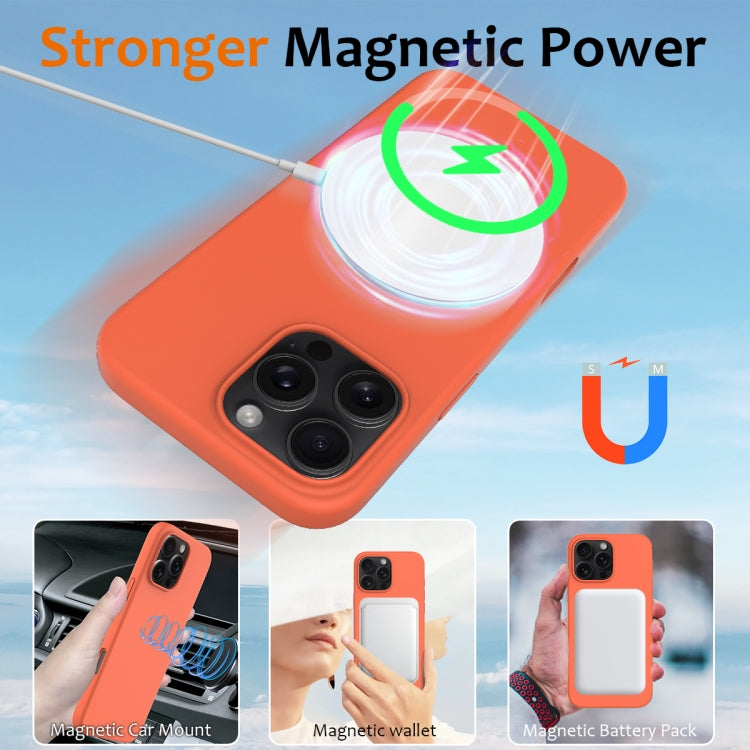 For iPhone 16 Pro Max Shockproof Silicone Magsafe Phone Case(Gold Orange) - iPhone 16 Pro Max Cases by buy2fix | Online Shopping UK | buy2fix