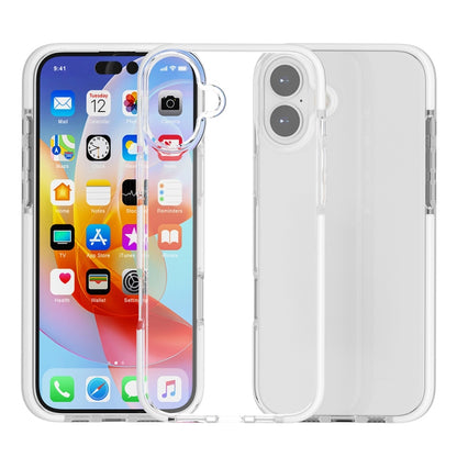 For iPhone 16 Plus Two-color Shockproof High Transparency TPU Phone Case(White) - iPhone 16 Plus Cases by buy2fix | Online Shopping UK | buy2fix