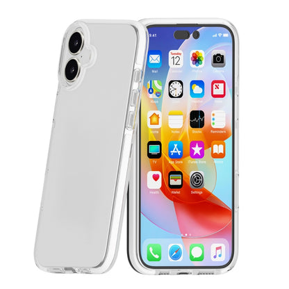 For iPhone 16 Plus Two-color Shockproof High Transparency TPU Phone Case(White) - iPhone 16 Plus Cases by buy2fix | Online Shopping UK | buy2fix