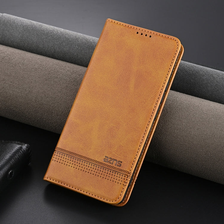 For Xiaomi 14 Ultra AZNS Magnetic Calf Texture Flip Leather Phone Case(Light Brown) - 14 Ultra Cases by AZNS | Online Shopping UK | buy2fix