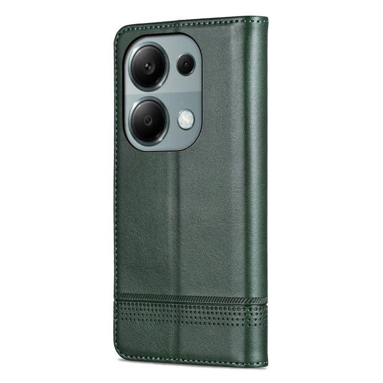 For Xiaomi Redmi Note 13 Pro 4G AZNS Magnetic Calf Texture Flip Leather Phone Case(Dark Green) - Note 13 Pro Cases by AZNS | Online Shopping UK | buy2fix