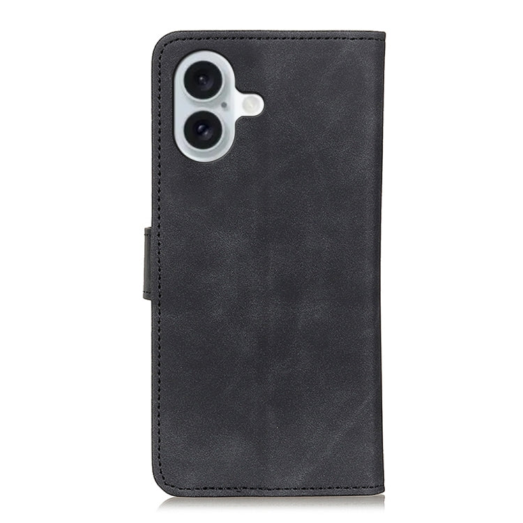 For iPhone 16 KHAZNEH Retro Texture Leather Phone Case(Black) - iPhone 16 Cases by buy2fix | Online Shopping UK | buy2fix