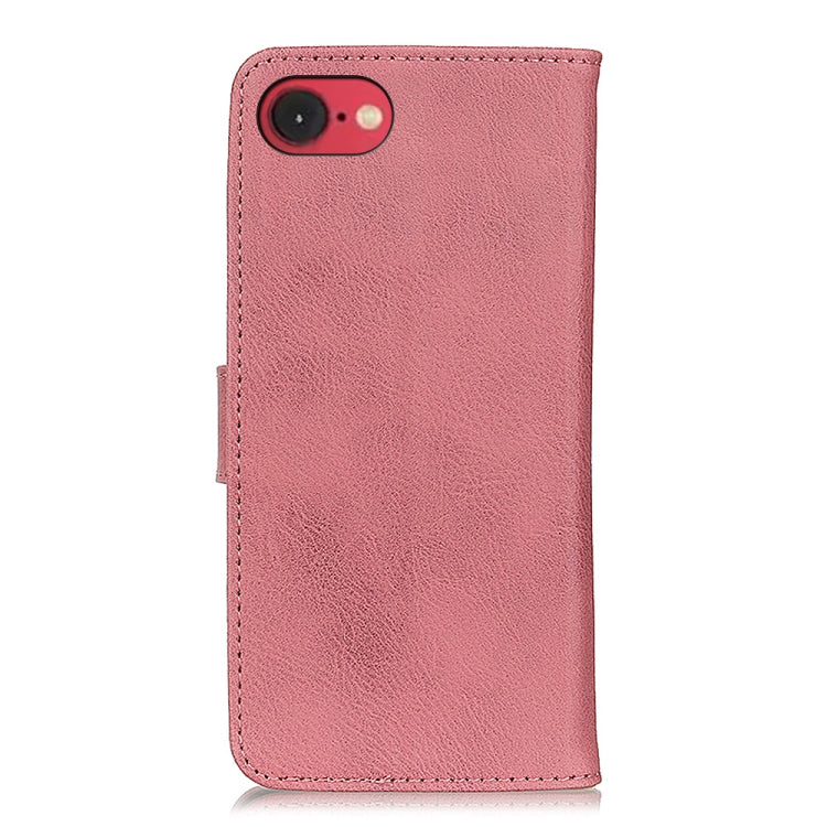 For iPhone 16e KHAZNEH Cowhide Texture Horizontal Flip Leather Phone Case(Pink) - iPhone 16e Cases by buy2fix | Online Shopping UK | buy2fix