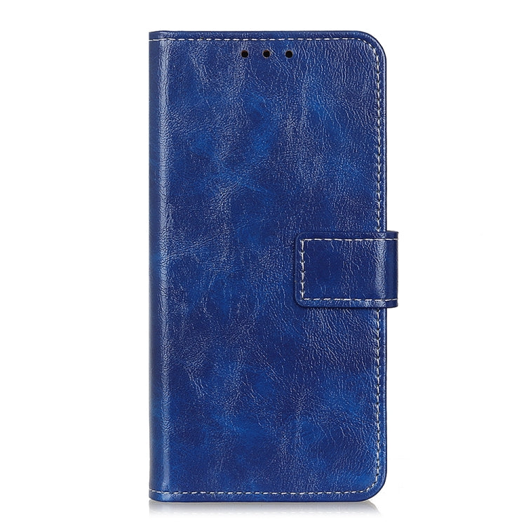 For iPhone 16 Plus Retro Crazy Horse Texture Horizontal Flip Leather Phone Case(Blue) - iPhone 16 Plus Cases by buy2fix | Online Shopping UK | buy2fix