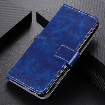 For iPhone 16e Retro Crazy Horse Texture Horizontal Flip Leather Phone Case(Blue) - iPhone 16e Cases by buy2fix | Online Shopping UK | buy2fix