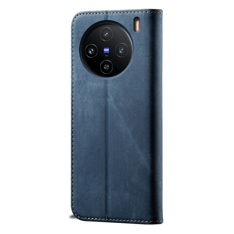For vivo X100 Pro Denim Texture Flip Leather Phone Case(Blue) - X100 Pro Cases by imak | Online Shopping UK | buy2fix