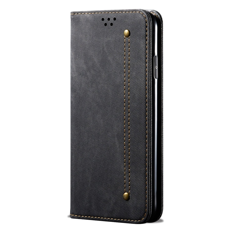 For Honor Magic6 Denim Texture Flip Leather Phone Case(Black) - Honor Cases by buy2fix | Online Shopping UK | buy2fix