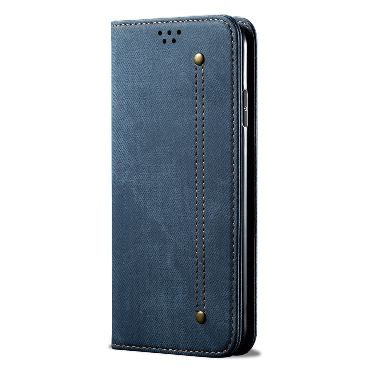 For Honor Magic6 Pro Denim Texture Flip Leather Phone Case(Blue) - Honor Cases by buy2fix | Online Shopping UK | buy2fix