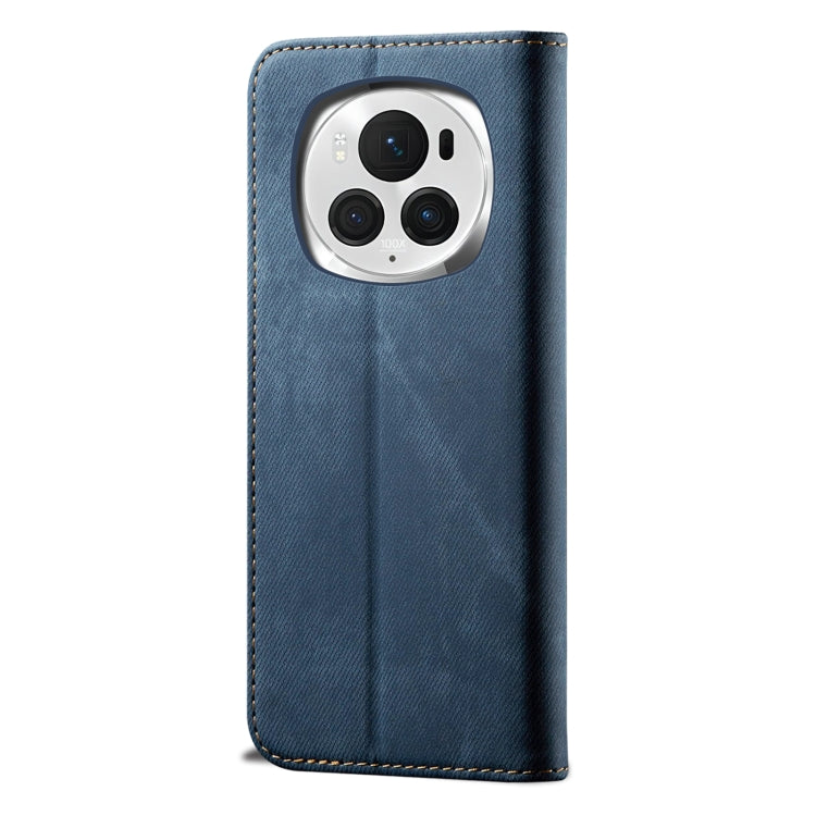 For Honor Magic6 Pro Denim Texture Flip Leather Phone Case(Blue) - Honor Cases by buy2fix | Online Shopping UK | buy2fix