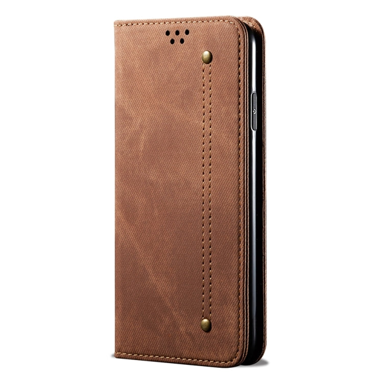 For Honor 200 Lite Global Denim Texture Flip Leather Phone Case(Brown) - Honor Cases by buy2fix | Online Shopping UK | buy2fix