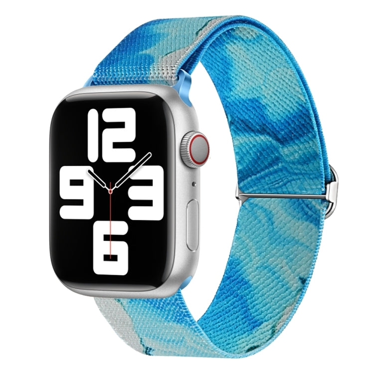 For Apple Watch Ultra 2 49mm Painted Pattern Nylon Replacement Watch Band(Ocean Blue) - Watch Bands by buy2fix | Online Shopping UK | buy2fix