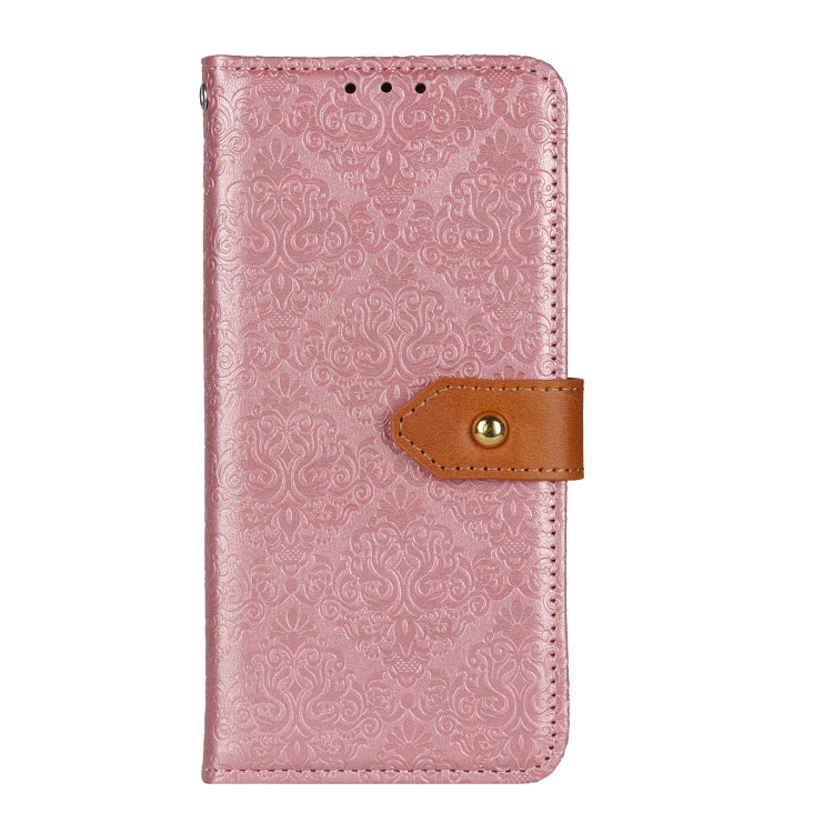 For OnePlus 12 European Floral Embossed Flip Leather Phone Case(Pink) - OnePlus Cases by buy2fix | Online Shopping UK | buy2fix