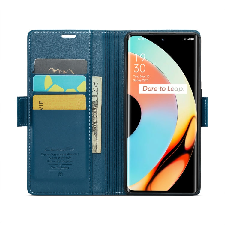 For Realme 10 Pro+ CaseMe 023 Butterfly Buckle Litchi Texture RFID Anti-theft Leather Phone Case(Blue) - Realme Cases by CaseMe | Online Shopping UK | buy2fix