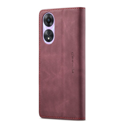 For OPPO A78 5G Global / A1X 5G CaseMe 013 Multifunctional Horizontal Flip Leather Phone Case(Wine Red) - OPPO Cases by CaseMe | Online Shopping UK | buy2fix