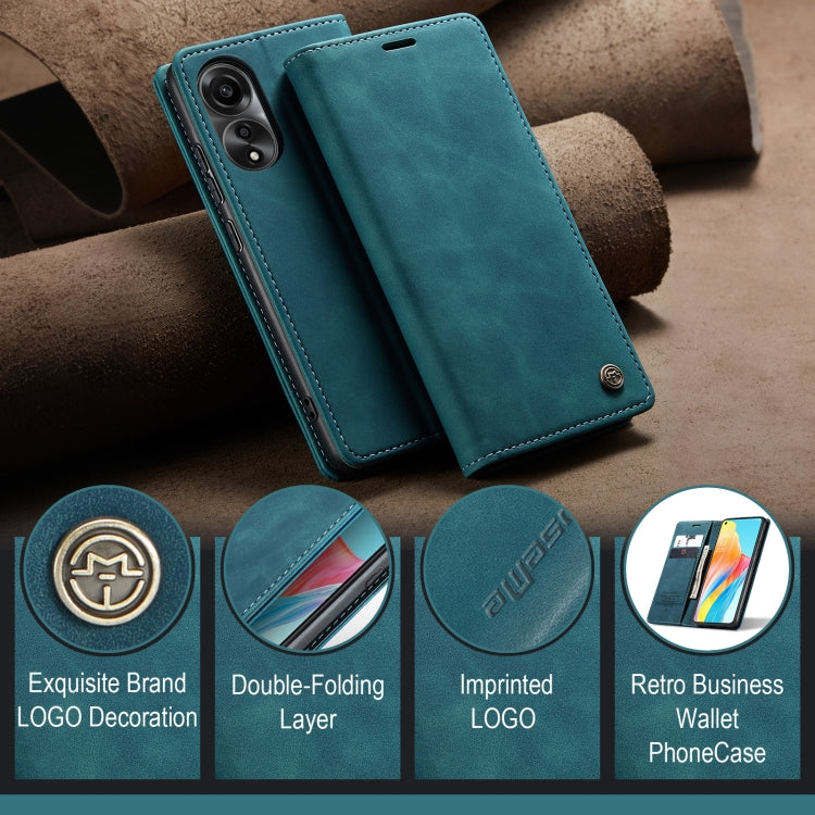 For OPPO A78 4G CaseMe 013 Multifunctional Horizontal Flip Leather Phone Case(Blue) - OPPO Cases by CaseMe | Online Shopping UK | buy2fix