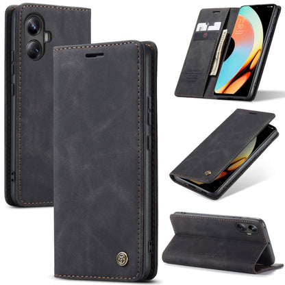 For Realme 10 Pro+ CaseMe 013 Multifunctional Horizontal Flip Leather Phone Case(Black) - Realme Cases by CaseMe | Online Shopping UK | buy2fix