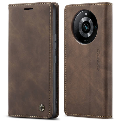 For Realme 11 Pro／Realme 11 Pro+ CaseMe 013 Multifunctional Horizontal Flip Leather Phone Case(Coffee) - Realme Cases by CaseMe | Online Shopping UK | buy2fix