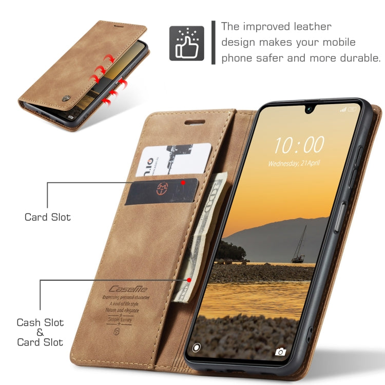 For Xiaomi Redmi 13C 4G Global / 13C 5G CaseMe 013 Multifunctional Horizontal Flip Leather Phone Case(Brown) - Xiaomi Cases by CaseMe | Online Shopping UK | buy2fix