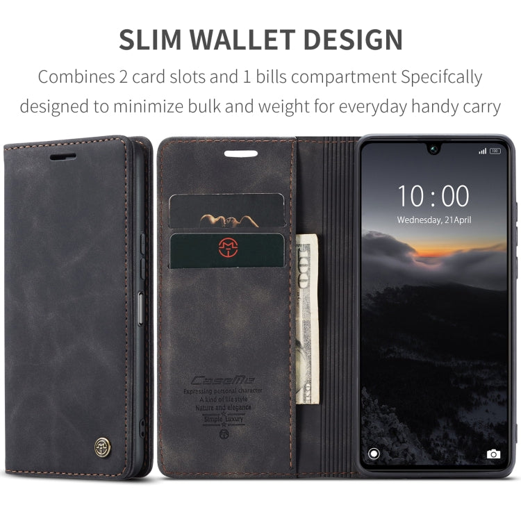 For Xiaomi Redmi 13C 4G Global / 13C 5G CaseMe 013 Multifunctional Horizontal Flip Leather Phone Case(Black) - Xiaomi Cases by CaseMe | Online Shopping UK | buy2fix