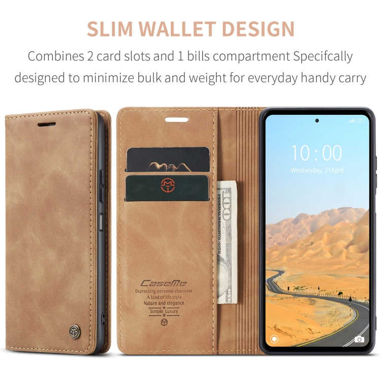 For Xiaomi Redmi 12 4G / 12 5G／Note 12R CaseMe 013 Multifunctional Horizontal Flip Leather Phone Case(Brown) - Xiaomi Cases by CaseMe | Online Shopping UK | buy2fix