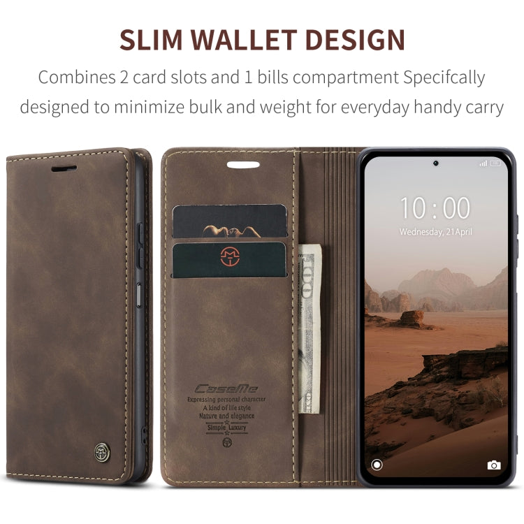 For Xiaomi Redmi Note 13 5G CaseMe 013 Multifunctional Horizontal Flip Leather Phone Case(Coffee) - Xiaomi Cases by CaseMe | Online Shopping UK | buy2fix