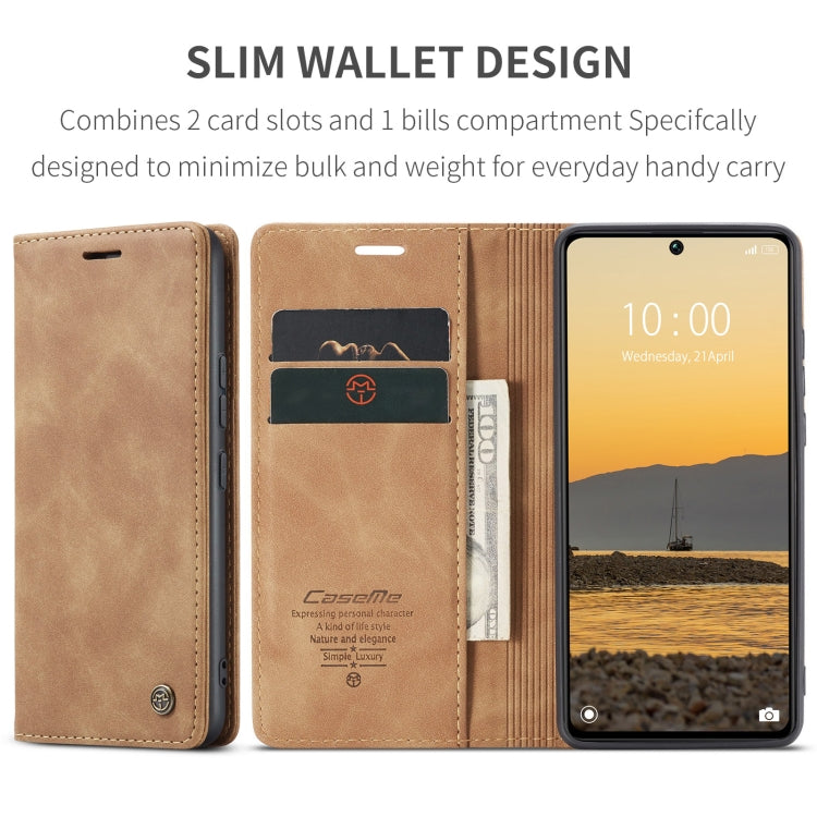 For Xiaomi Redmi Note 13 Pro 5G CaseMe 013 Multifunctional Horizontal Flip Leather Phone Case(Brown) - Xiaomi Cases by CaseMe | Online Shopping UK | buy2fix