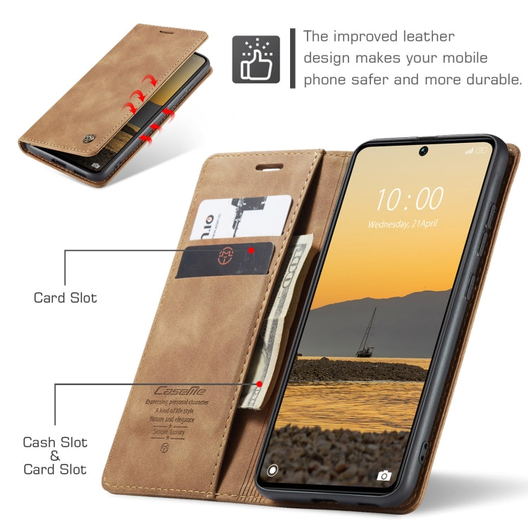 For Xiaomi Redmi Note 13 Pro 5G CaseMe 013 Multifunctional Horizontal Flip Leather Phone Case(Brown) - Xiaomi Cases by CaseMe | Online Shopping UK | buy2fix