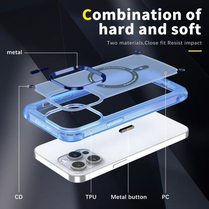 For iPhone 15 Pro Max Skin Feel TPU + PC MagSafe Magnetic Phone Case(Transparent Blue) - iPhone 15 Pro Max Cases by buy2fix | Online Shopping UK | buy2fix