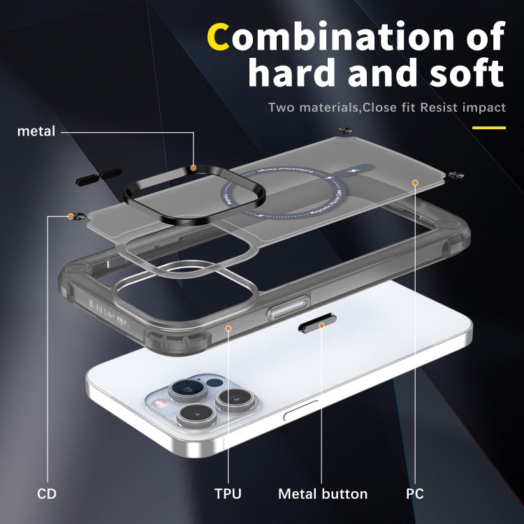 For iPhone 16 Pro Max Skin Feel TPU + PC MagSafe Magnetic Phone Case(Transparent Black) - iPhone 16 Pro Max Cases by buy2fix | Online Shopping UK | buy2fix