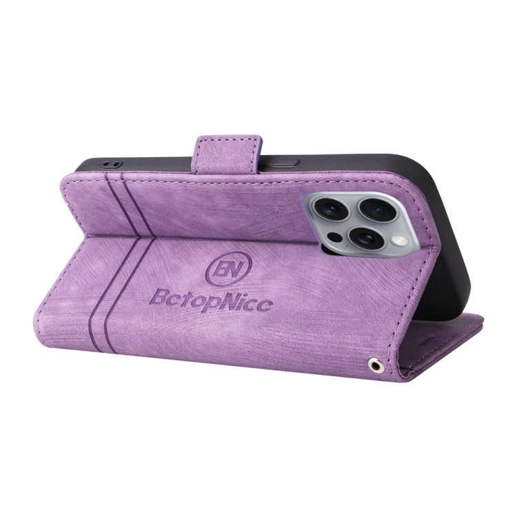 For iPhone 16 Pro Max BETOPNICE Dual-side Buckle Leather Phone Case(Purple) - iPhone 16 Pro Max Cases by BETOPNICE | Online Shopping UK | buy2fix