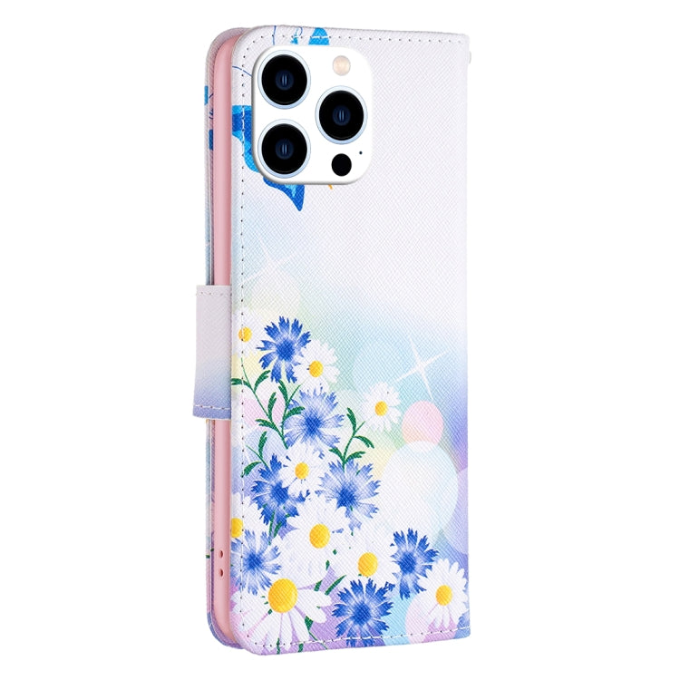 For iPhone 16 Pro Colored Drawing Pattern Leather Phone Case(Butterfly Love) - iPhone 16 Pro Cases by buy2fix | Online Shopping UK | buy2fix