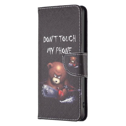 For iPhone 16 Plus Colored Drawing Pattern Leather Phone Case(Bear) - iPhone 16 Plus Cases by buy2fix | Online Shopping UK | buy2fix