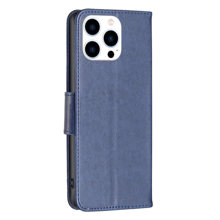 For iPhone 16 Pro Max Embossing Two Butterflies Pattern Leather Phone Case(Blue) - iPhone 16 Pro Max Cases by buy2fix | Online Shopping UK | buy2fix