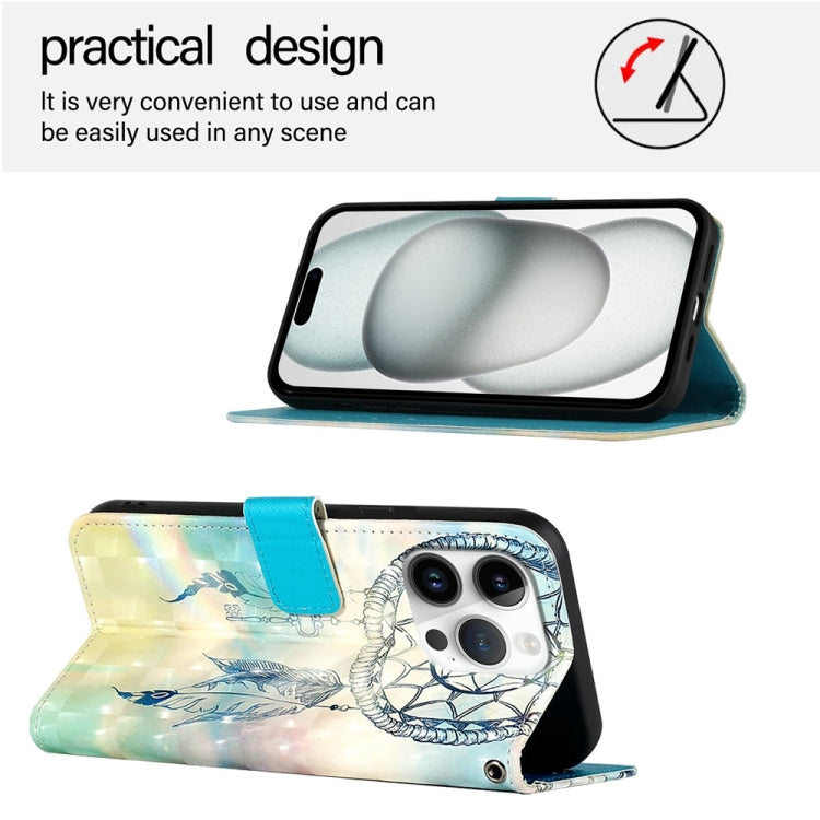 For iPhone 16 Pro 3D Painting Horizontal Flip Leather Phone Case(Dream Wind Chimes) - iPhone 16 Pro Cases by buy2fix | Online Shopping UK | buy2fix