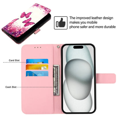 For iPhone 16 Plus 3D Painting Horizontal Flip Leather Phone Case(Rose Butterfly) - iPhone 16 Plus Cases by buy2fix | Online Shopping UK | buy2fix