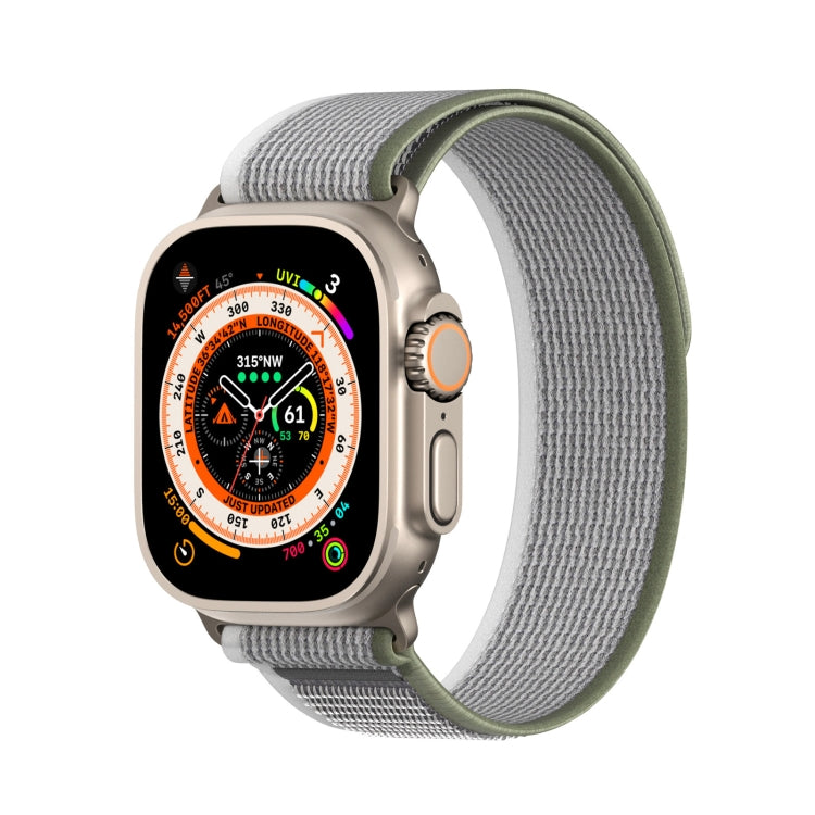 For Apple Watch SE 2023 44mm DUX DUCIS YJ Series Nylon Watch Band(Green Grey) - Watch Bands by DUX DUCIS | Online Shopping UK | buy2fix