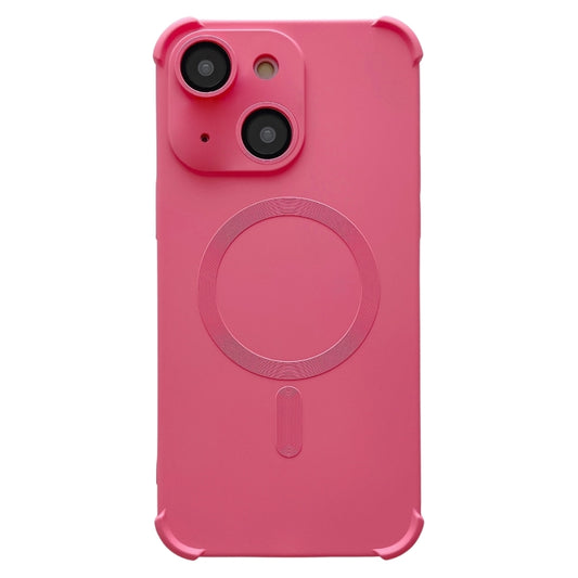 For iPhone 15 Plus Four-corner Shockproof Skin Feel MagSafe Magnetic Phone Case(Pink) - iPhone 15 Plus Cases by buy2fix | Online Shopping UK | buy2fix