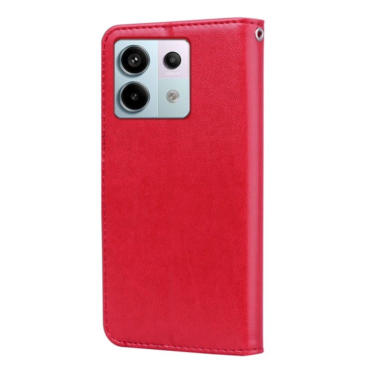 For Xiaomi Redmi Note 13 Pro 5G / Poco X6 Rose Embossed Flip PU Leather Phone Case(Red) - Note 13 Pro Cases by buy2fix | Online Shopping UK | buy2fix