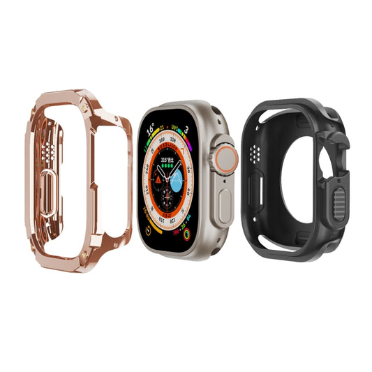 For Apple Watch Ultra 49mm 2-in-1 PC Hybrid TPU Armor Watch Case(Rose Gold) - Watch Cases by buy2fix | Online Shopping UK | buy2fix