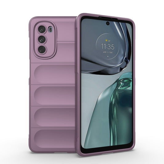 For Motorola Moto G62 5G Magic Shield TPU + Flannel Phone Case(Purple) - Motorola Cases by buy2fix | Online Shopping UK | buy2fix