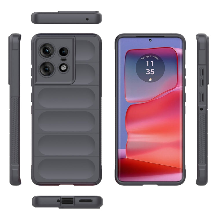 For Motorola Edge 50 Pro 5G Global Magic Shield TPU + Flannel Phone Case(Dark Grey) - Motorola Cases by buy2fix | Online Shopping UK | buy2fix