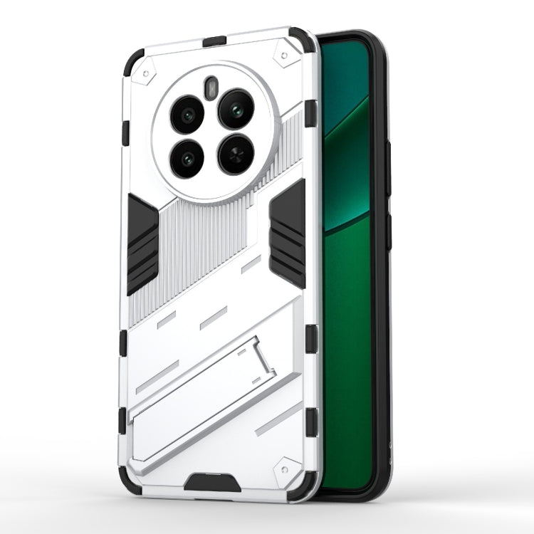 For Realme 12+ 5G Global Punk Armor 2 in 1 PC + TPU Phone Case with Holder(White) - Realme Cases by buy2fix | Online Shopping UK | buy2fix