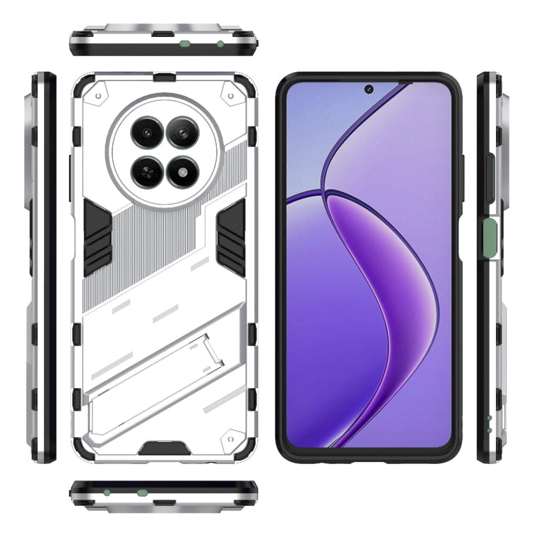 For Realme 12 5G Global Punk Armor 2 in 1 PC + TPU Phone Case with Holder(White) - Realme Cases by buy2fix | Online Shopping UK | buy2fix