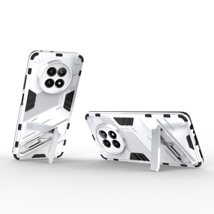 For Realme 12 5G Global Punk Armor 2 in 1 PC + TPU Phone Case with Holder(White) - Realme Cases by buy2fix | Online Shopping UK | buy2fix