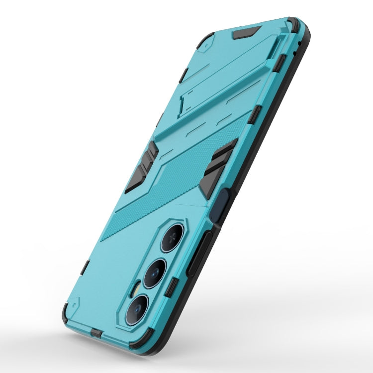 For Realme C65 4G Global Punk Armor 2 in 1 PC + TPU Phone Case with Holder(Blue) - Realme Cases by buy2fix | Online Shopping UK | buy2fix