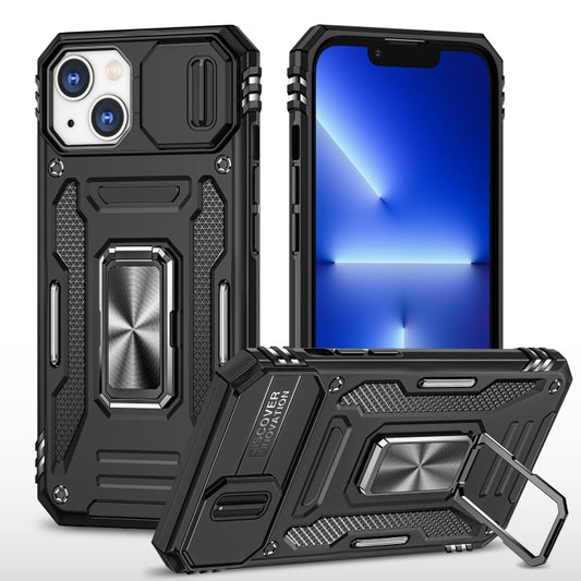 For iPhone 15 Armor PC + TPU Camera Shield Phone Case(Black) - iPhone 15 Cases by buy2fix | Online Shopping UK | buy2fix