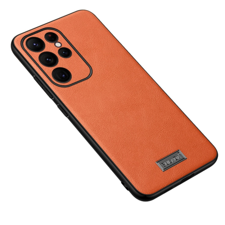 For Samsung Galaxy S23 Ultra 5G SULADA Shockproof TPU Hybrid Handmade Leather Phone Case(Orange) - Galaxy S23 Ultra 5G Cases by SULADA | Online Shopping UK | buy2fix